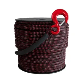 Corde textile ultra-résistante - 10 mm - 50 mètres - faible allongement - avec crochet